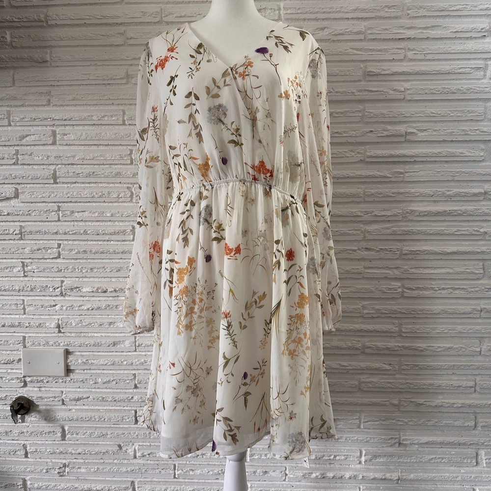 Floral Print Chiffon Dress